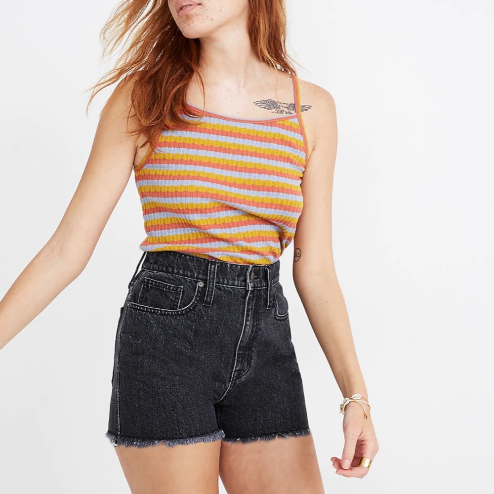 Madewell high waisted button fly grey cutoff Jean shorts